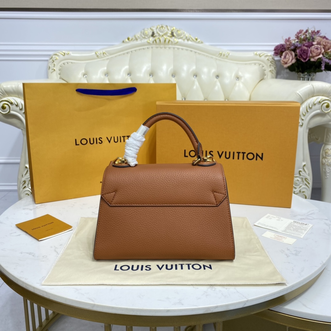 Louis Vuitton TWIST One Handle PM Handbag Taurillon Leather M57897 Caramel Brown